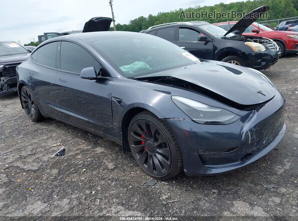5YJ3E1EC7PF549620 2023 TESLA MODEL 3 Gray Vista del cuadro de instrumentos