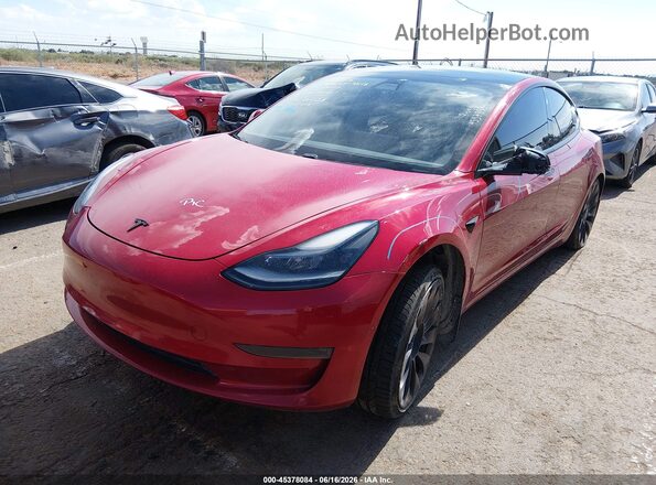 5YJ3E1EC8MF992399 2021 TESLA MODEL 3 Red Передня ліва чверть
