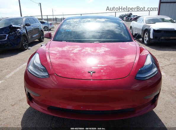 5YJ3E1EC8MF992399 2021 TESLA MODEL 3 Red Вид ззаду