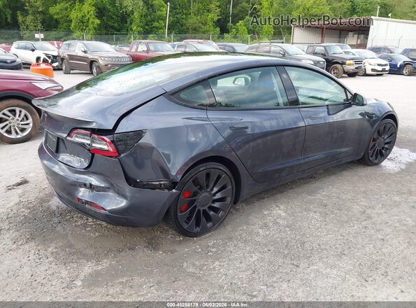5YJ3E1EC8NF180330 2022 TESLA MODEL 3 Серый Задняя правая четверть