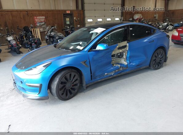 5YJ3E1EC8NF270206 2022 TESLA MODEL 3 Blue 