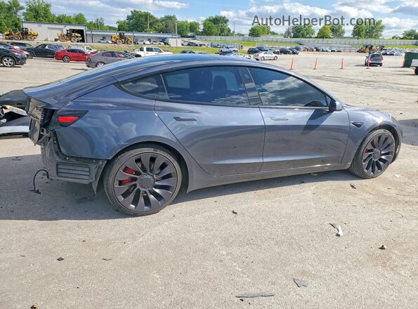 5YJ3E1EC9MF850109 2021 TESLA MODEL Gray Задня права чверть