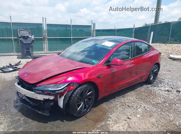 5YJ3E1ET2RF849276 2024 TESLA MODEL 3 Красный Передняя левая четверть