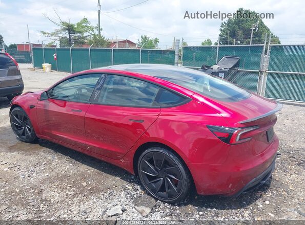 5YJ3E1ET2RF849276 2024 TESLA MODEL 3 Красный Задняя левая четверть
