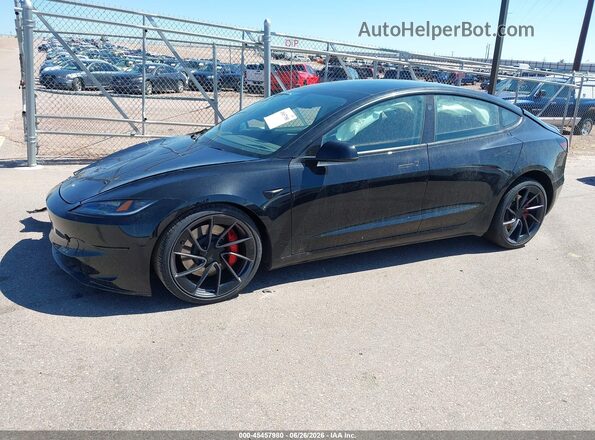 5YJ3E1ET2SF077433 2025 TESLA MODEL 3 Black Vista tres cuartos delantera izquierda