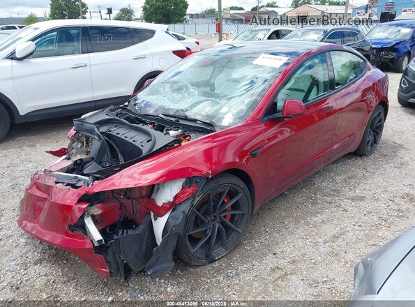 5YJ3E1ET3RF769601 2024 TESLA MODEL 3 Красный Передняя левая четверть