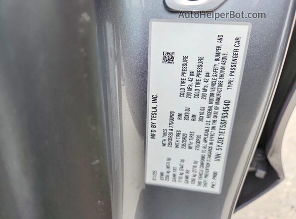 5YJ3E1ET5SF934540 2025 TESLA MODEL Silver Вид підкапотного простору