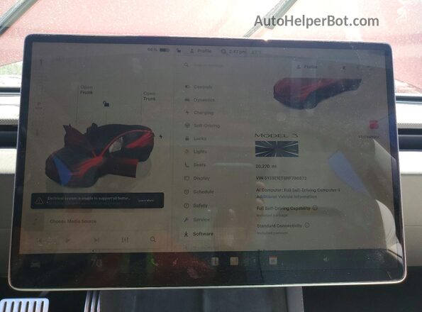 5YJ3E1ET8RF796972 2024 TESLA MODEL Red Вид щитка приладів