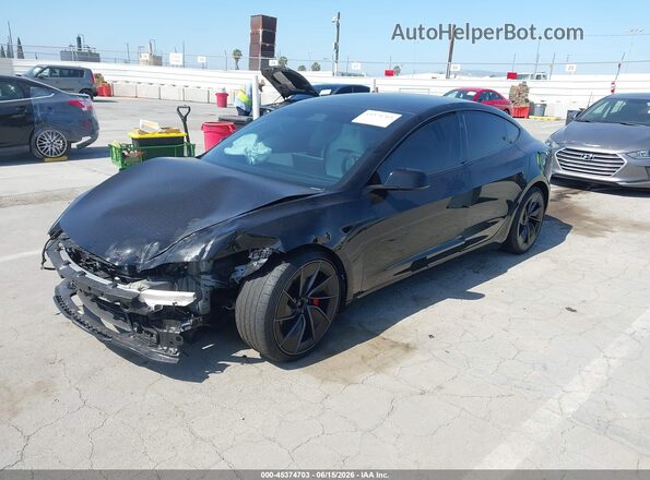 5YJ3E1ETXRF855116 2024 TESLA MODEL 3 Black წინა მარცხენა ხედი სამი მეოთხედიდან
