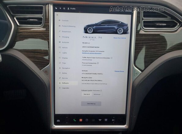 5YJSA1E10GF145354 2016 TESLA MODEL Gray Widok zestawu wskaźników