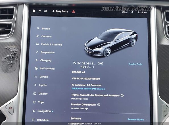 5YJSA1E22GF126569 2016 TESLA MODEL S Black Հետևի նստատեղերի տեսք