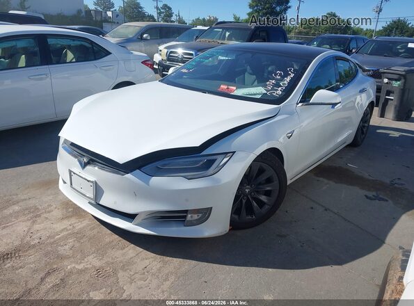 5YJSA1E25KF330565 2019 TESLA MODEL S White Առջևի ձախ երեք քառորդ տեսարան