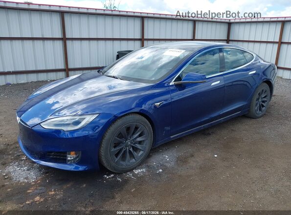 5YJSA1E26LF415416 2020 TESLA MODEL S Blue Առջևի ձախ երեք քառորդ տեսարան