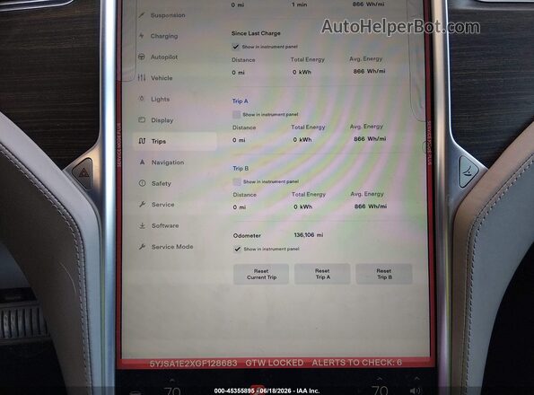 5YJSA1E2XGF128683 2016 TESLA MODEL S Gray Вид задніх сидінь