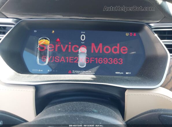 5YJSA1E2XGF169363 2016 TESLA MODEL S Brown Rear seats view