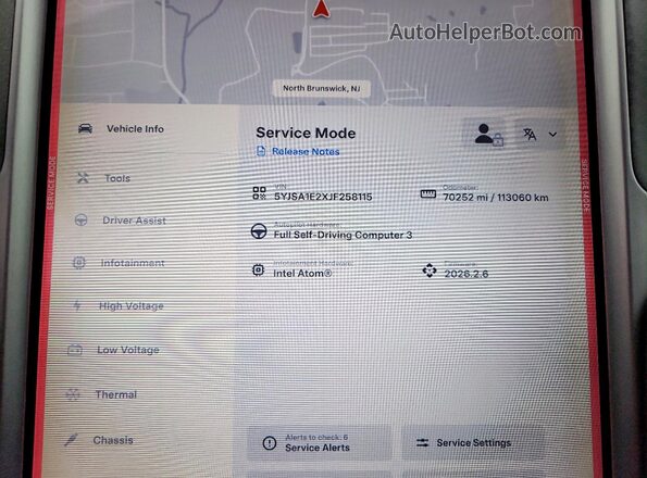 5YJSA1E2XJF258115 2018 TESLA MODEL Gray Սարքավորումների վահանակի տեսք