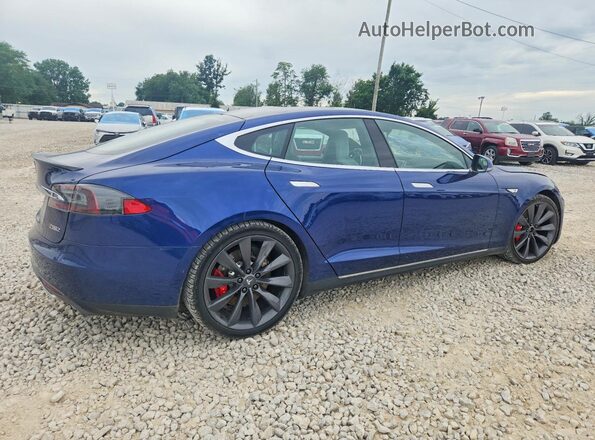 5YJSA1E40GF125499 2016 TESLA MODEL Blue Rear right
