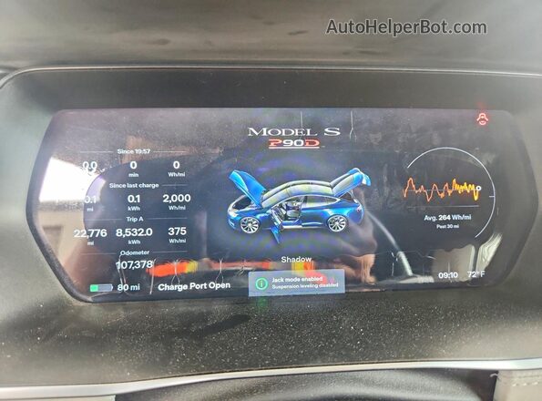 5YJSA1E40GF125499 2016 TESLA MODEL Blue Instrument cluster view