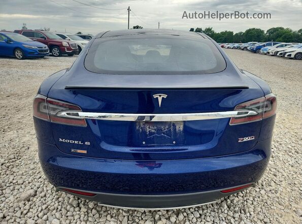 5YJSA1E40GF125499 2016 TESLA MODEL Blue Rear view