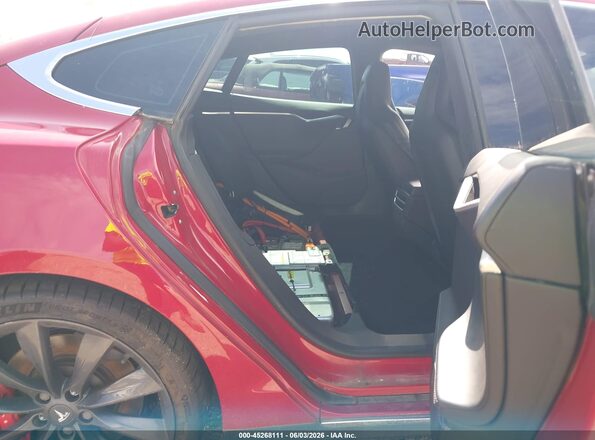 5YJSA1E43GF129238 2016 TESLA MODEL S Red Vista de la etiqueta del VIN