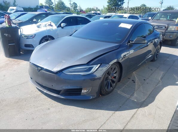 5YJSA1E47KF313641 2019 TESLA MODEL S Gray Vista tres cuartos delantera izquierda