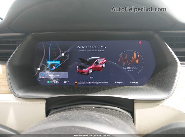 5YJSA1E48LF398006 2020 TESLA MODEL S Red Widok tylnych siedzeń