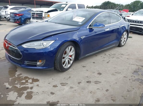 5YJSA1E4XGF136901 2016 TESLA MODEL S Blue Front left
