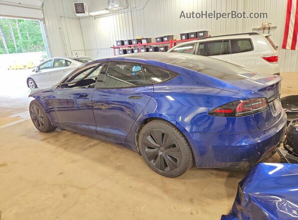 5YJSA1E51NF476833 2022 TESLA MODEL Blue Հետևի ձախ