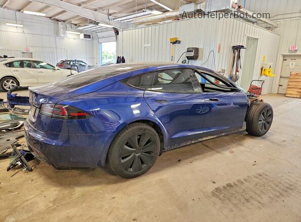 5YJSA1E51NF476833 2022 TESLA MODEL Blue Հետևի աջ
