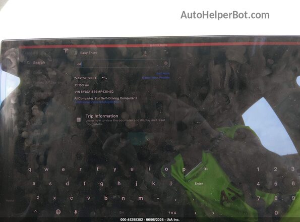 5YJSA1E56MF435452 2021 TESLA MODEL S White Հետևի նստատեղերի տեսք