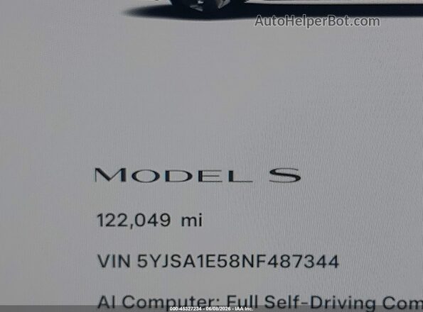 5YJSA1E58NF487344 2022 TESLA MODEL S Black Սալոնի 360 աստիճան տեսք