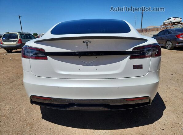 5YJSA1E61MF442799 2021 TESLA MODEL White Widok z tyłu