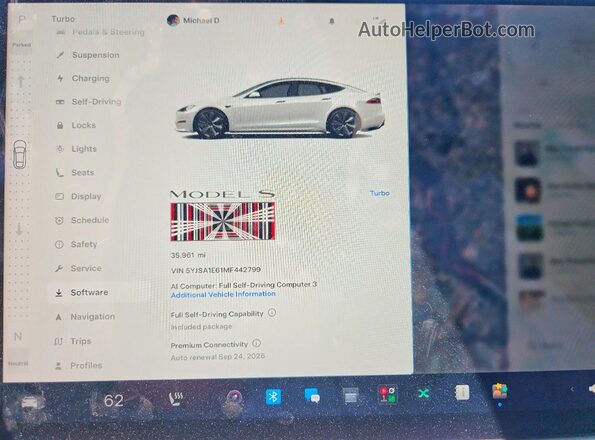 5YJSA1E61MF442799 2021 TESLA MODEL White Widok zestawu wskaźników
