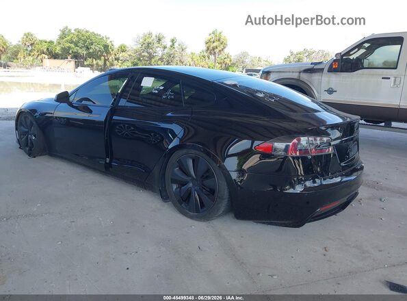 5YJSA1E63MF448992 2021 TESLA MODEL S Black Задня ліва чверть