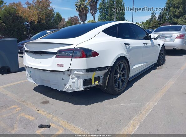 5YJSA1E65MF447262 2021 TESLA MODEL S Белый Задняя правая четверть