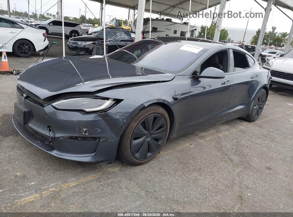 5YJSA1E66NF478229 2022 TESLA MODEL S Черный Передняя левая четверть