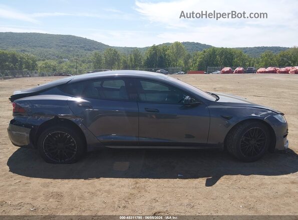 5YJSA1E68MF433694 2021 TESLA MODEL S Gray Սալոնի հետևի տեսք