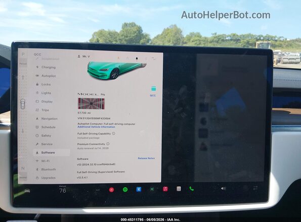 5YJSA1E68MF433694 2021 TESLA MODEL S Gray 