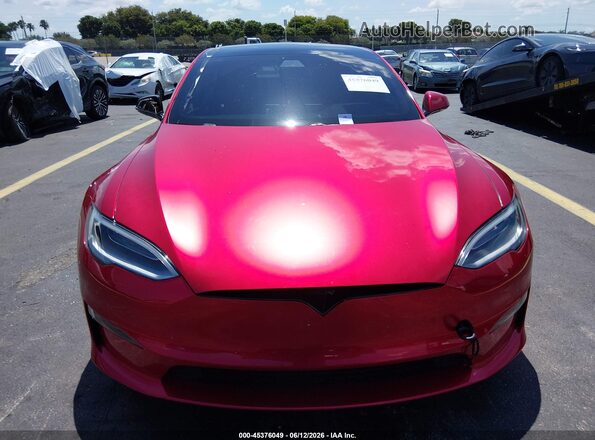 5YJSA1E68MF452083 2021 TESLA MODEL S Red Widok zestawu wskaźników