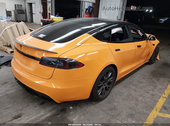 5YJSA1E69MF448785 2021 TESLA MODEL S Orange უკანა მარჯვენა