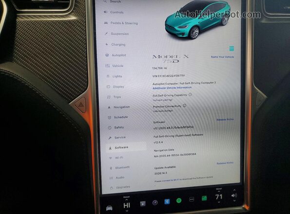 5YJXCAE22JF087151 2018 TESLA MODEL Blue Widok zestawu wskaźników