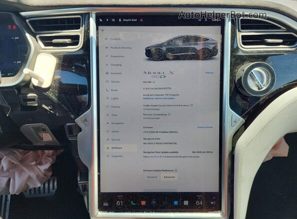 5YJXCBE29GF017175 2016 TESLA MODEL Gray Instrument cluster view