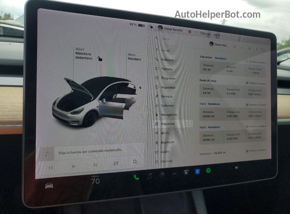 5YJYGAEE0MF232081 2021 TESLA MODEL White Սարքավորումների վահանակի տեսք