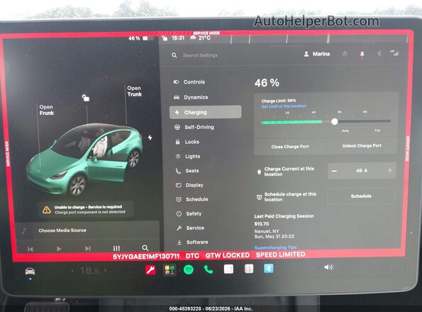 5YJYGAEE1MF130711 2021 TESLA MODEL Y White 