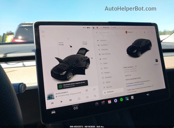 5YJYGAEE1MF143992 2021 TESLA MODEL Y Черный 