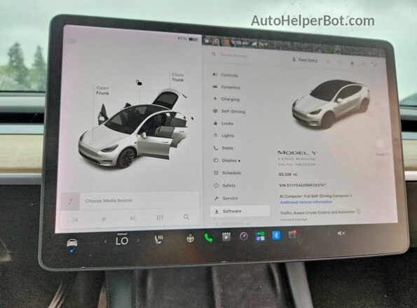5YJYGAEE6MF243747 2021 TESLA MODEL White Սարքավորումների վահանակի տեսք
