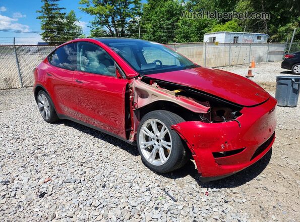 5YJYGAEEXMF144882 2021 TESLA MODEL Красный Передняя правая четверть