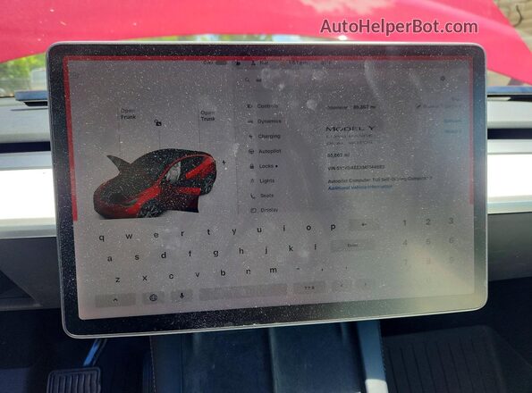 5YJYGAEEXMF144882 2021 TESLA MODEL Красный Вид щитка приборов