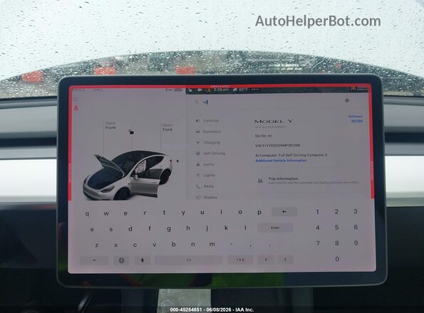 5YJYGDED9MF181396 2021 TESLA MODEL Y Белый Вид задних сидений