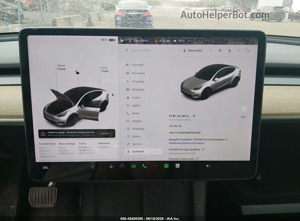 5YJYGDED9MF192785 2021 TESLA MODEL Y White 